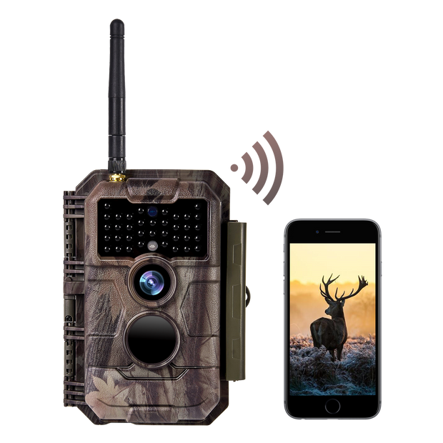 Wireless WiFi Wildlife Trail Camera with Night Vision Motion Activated 32MP 1296P Waterproof Stealth Camouflage for Hunting, Home Security | W600