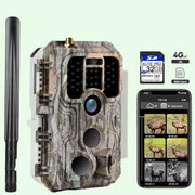 4G LTE Cellular Trail Camera 32MP 1296P Night Vision Motion Activated 0.1S Trigger Speed IP66 with 32G SD card for Wildlife Tracking and Home Security