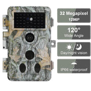 2-Pack Wildlife Trail Camera with No Glow Night Vision 0.1S Trigger Motion Activated 32MP 1296P IP66 Waterproof  for Hunting | A262