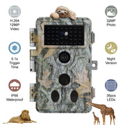 2-Pack Wildlife Trail Camera with No Glow Night Vision 0.1S Trigger Motion Activated 32MP 1296P IP66 Waterproof  for Hunting | A262