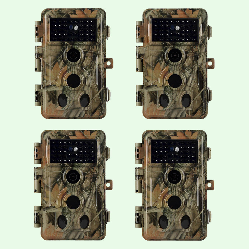 BlazeVideo 4-Pack 1296P Game Trail Cameras IP66 Waterproof