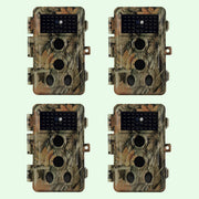 4-Pack Wildlife Trail Camera with No Glow Night Vision 0.1S Trigger Motion Activated 32MP 1296P IP66 Waterproof for Hunting & home security | A262