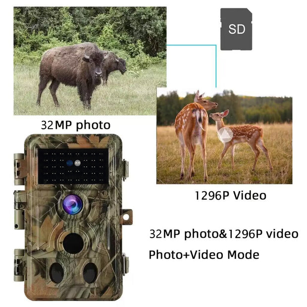 BlazeVideo 4 Pack 1296P Game Trail Cameras IP66 Waterproof