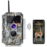 Bundle Wireless WiFi Wildlife Trail Camera with Night Vision Motion Activated 32MP 1296P Waterproof and Solarpanel-Kits 8000mAh | W600