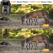 Bundle of Solar Panel and WiFi Game Camera 32MP 1296P Night Vision No Glow Motion Activated for Wildlife Hunting, Home Security | W600 Brown