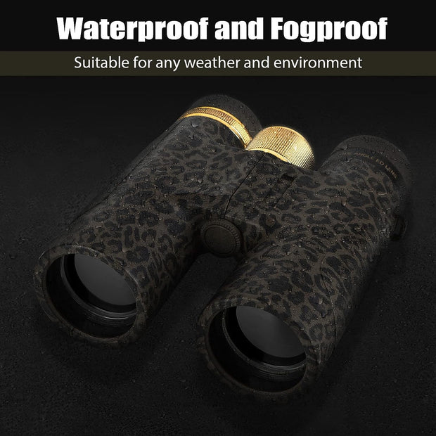 12x42 HD Binoculars, Large View Lens with Clear Low Night Vision IPX7 Waterproof Multi Coated Field 5.6° for Outdoor camping, Bird Watching, Hunting