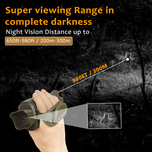 Digital Night Vision Goggles & Monoculars with LCD Screen Tracking up to 200M HD Infrared (IR) with Photo & Video for Spotting, Hunting Wildlife/Brown