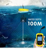 Portable Fish Finder Handheld Fish Finder Fish Location and Water Depth Sonar Sensor LCD Display for Lake/ice/kayak/shore/canoe fishing