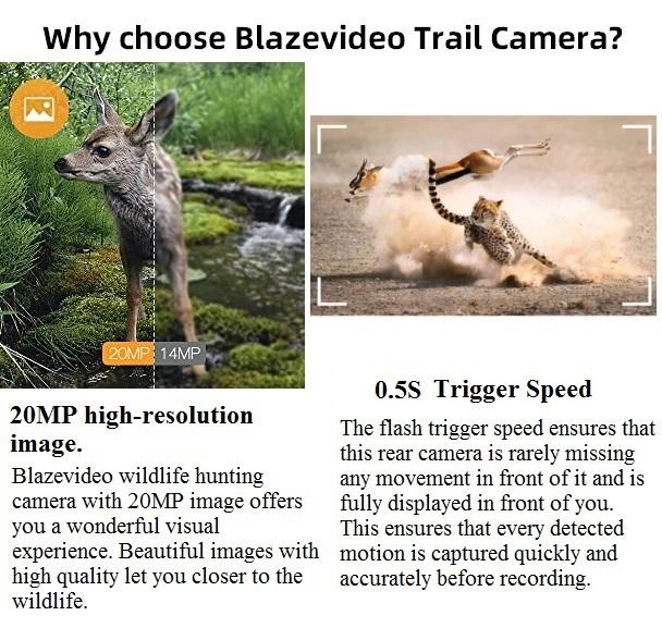 Wildlife Trail Camera with No Glow Night Vision 0.1S Trigger Motion Activated 32MP 1296P IP66 Waterproof for Hunting & home security | A252