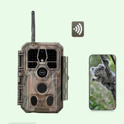 Wireless Bluetooth WildlifeTrail Camera with Night Vision Motion Activated 32MP 1296P Waterproof Stealth Camouflage for Hunting, Home Security