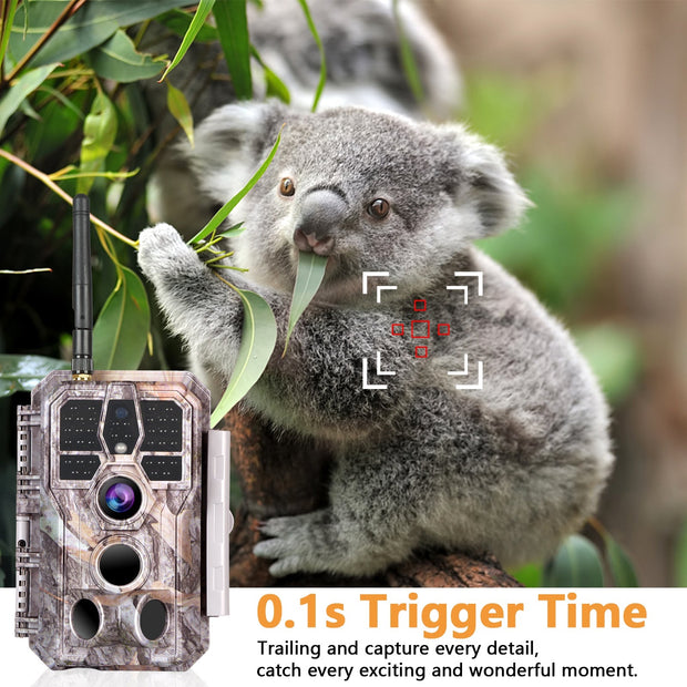 Wireless Bluetooth WildlifeTrail Camera with Night Vision Motion Activated 32MP 1296P Waterproof Stealth Camouflage for Hunting, Home Security | A280W