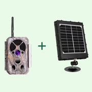 Bundle Wireless Bluetooth Wildlife Trail Camera with Night Vision Motion Activated 32MP 1296P Waterproof and Solarpanel-Kits 8000mAh  | A350W