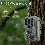 4G LTE Cellular Wildlife Trail Camera 32MP 1296P Night Vision Motion Activated No Glow Waterproof with 32G SD for Garden Security Outdoor Trap Animal Camera | A390G Green