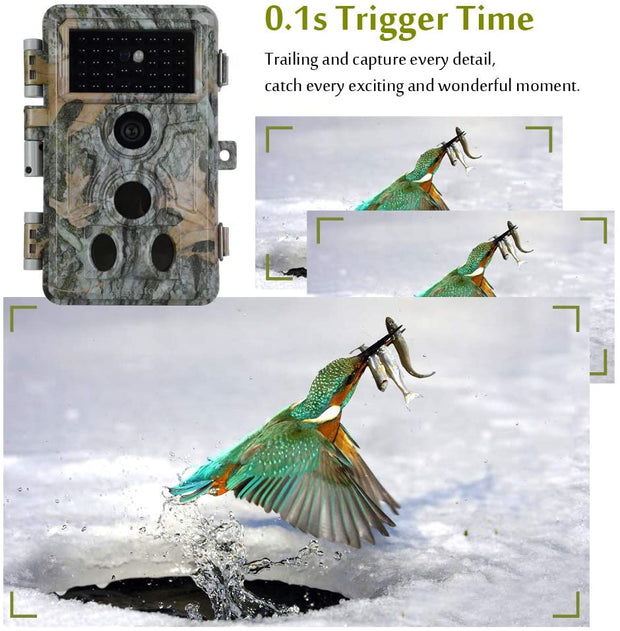 2-Pack Wildlife Trail Camera with No Glow Night Vision 0.1S Trigger Motion Activated 24MP 1296P IP66 Waterproof for Hunting | A262