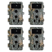 4-Pack Wildlife Trail Camera with No Glow Night Vision 0.1S Trigger Motion Activated 32MP 1296P IP66 Waterproof for Hunting & home security | A262