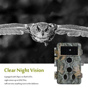 Wildlife Trail Camera with No Glow Night Vision 0.1S Trigger Motion Activated 32MP 1296P IP66 Waterproof for Hunting & home security  | A262