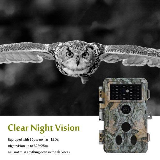 Wildlife Trail Camera with No Glow Night Vision 0.1S Trigger Motion Activated 48MP 1296P IP66 Waterproof for Hunting & home security  | A262