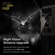 Bundle: Wildlife Trail Camera with Night Vision Motion Activated 24MP 1296P Waterproof +64GB SD Card Pack