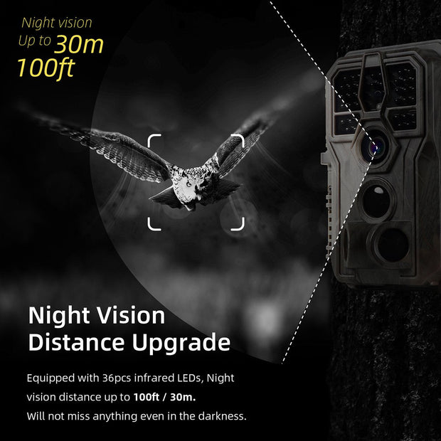 Wildlife Trail Camera with Night Vision Motion Activated 24MP 1296P Waterproof Stealth Camouflage for Hunting, Home Security | A280