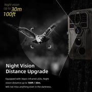 Bundle: Wildlife Trail Camera with Night Vision Motion Activated 0.1S Trigger Speed 24MP 1296P IP66 x2 and 32GB SD Card Pack x 2