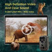 Bundle: Wildlife Trail Camera with Night Vision Motion Activated 24MP 1296P Waterproof +64GB SD Card Pack