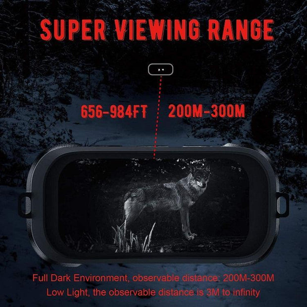 Digital Night Vision Goggles & Binoculars with LCD Screen Tracking up to 300M HD Infrared (IR) with Photo & Video for Spotting, Hunting Wildlife