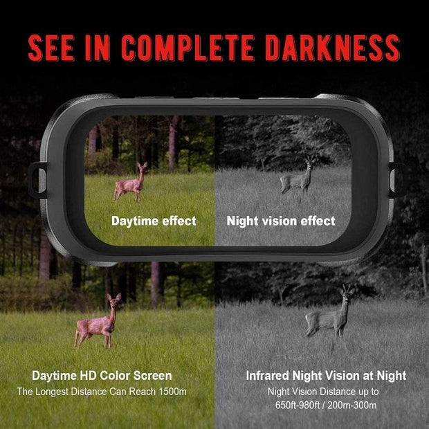 Digital Night Vision Goggles & Binoculars with LCD Screen Tracking up to 300M HD Infrared (IR) with Photo & Video for Spotting, Hunting Wildlife