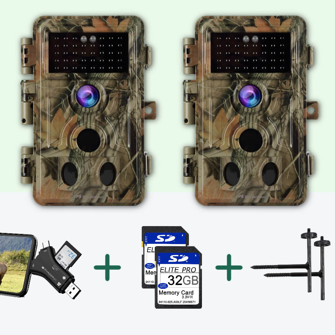 Bundle 2x Advanced Trail Cam A262 + 2x 32Gb SD card + 2x Mounting bra