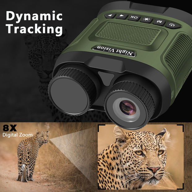 Digital Night Vision Binocular 40MP image 2.5K video with 3" IPS screen Starlight Distance to 300M for Hunting Fishing Camping Climbing at Night | DT29 Green