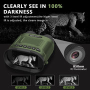 Digital Night Vision Binocular 40MP image 2.5K video with 3" IPS screen Starlight Distance to 300M for Hunting Fishing Camping Climbing at Night | DT29 Green