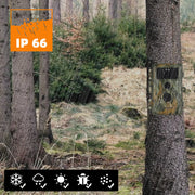 Wildlife Trail Camera with No Glow Night Vision 0.1S Trigger Motion Activated 24MP 1296P IP66 Waterproof for Hunting & home security