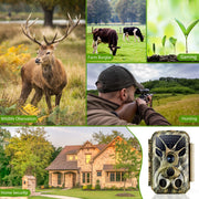 2-Pack 32MP photo 4K 2160P Full HD video Trail camera with audio and motion detector Night vision max. distance up to 100ft, 0.1s trigger speed, Waterproof IP66 | T326 Green