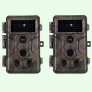 2-Pack Wildlife Trail Camera with Night Vision 0.1S Trigger Motion Activated 24MP 1296P IP66 Waterproof for Hunting & home security | A323