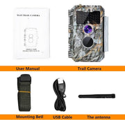 Wireless Bluetooth Wildlife Trail Camera with Night Vision Motion Activated 24MP 1296P Waterproof for Hunting, Home Security