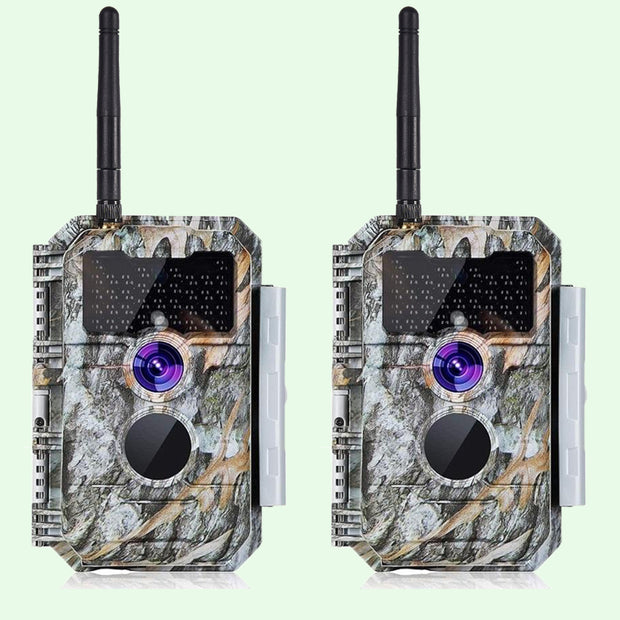 Wireless Bluetooth Wildlife Trail Camera with Night Vision Motion Activated 24MP 1296P Waterproof Stealth Camouflage for Hunting, Home Security