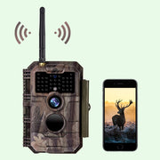 Wireless Bluetooth WiFi Game Trail Deer Camera 32MP 1296P Night Vision No Glow Motion Activated Stealth Camouflage for Wildlife Hunting, Home Security | W600 Red