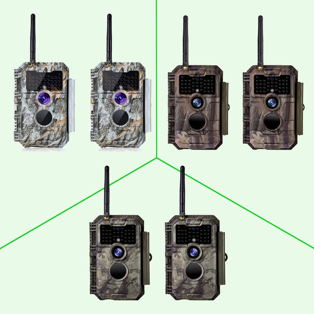 Wireless Bluetooth WiFi Game Trail Deer Camera 24MP 1296P Video Night Vision No Glow Motion Activated Waterproof