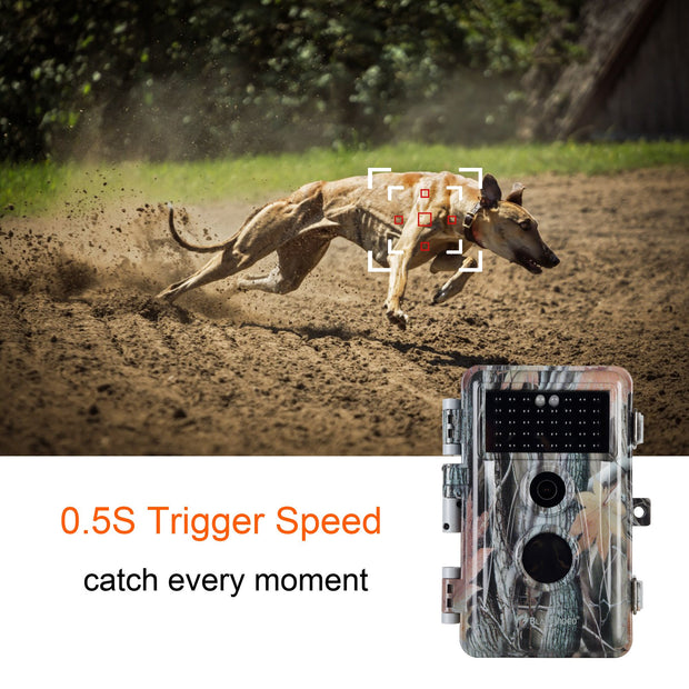 Wildlife Trail Camera with No Glow Night Vision 0.1S Trigger Motion Activated 32MP 1296P IP66 Waterproof for Hunting & home security | A252